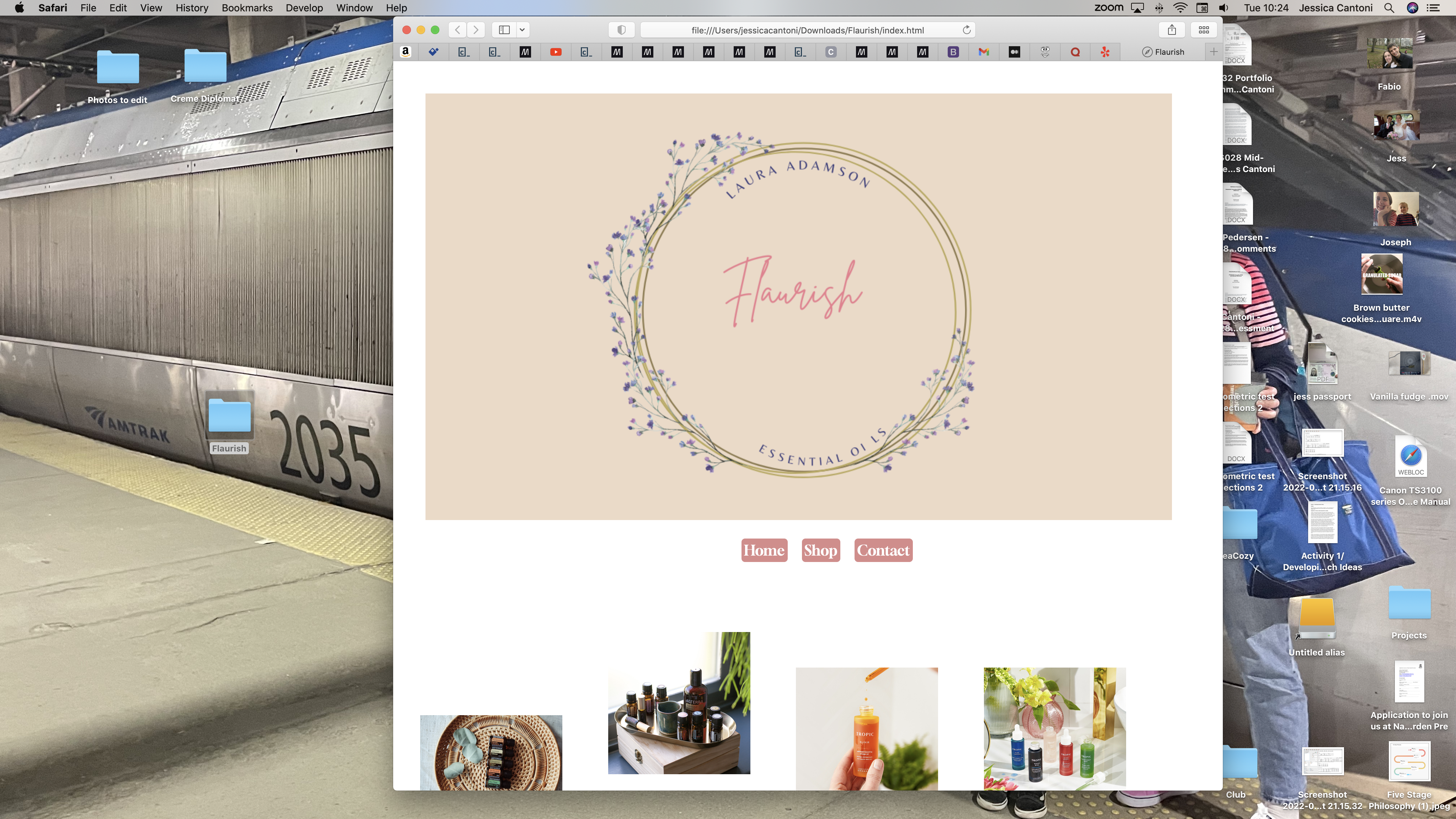 screenshot of business website